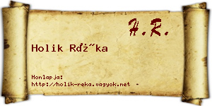 Holik Réka névjegykártya